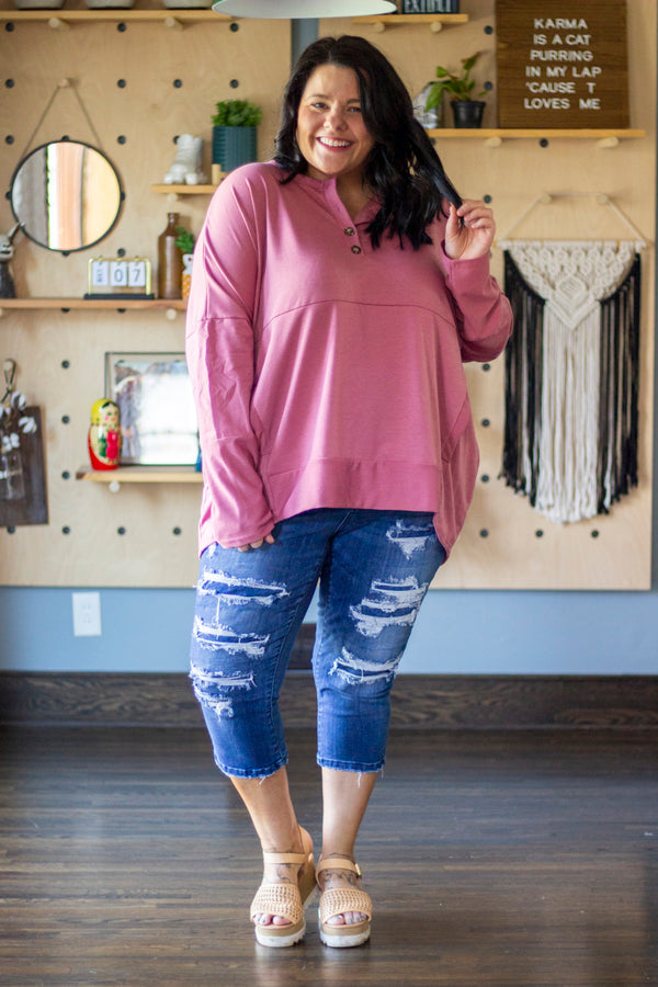 Movie Night Pullover, Mauve