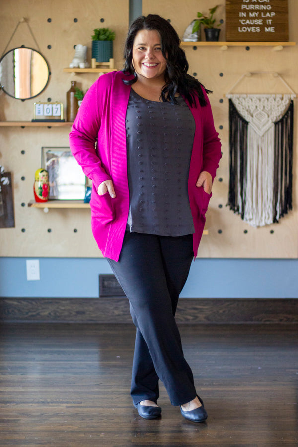 Staple Sweater Cardigan, Magenta