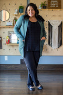 Staple Sweater Cardigan, Teal Green