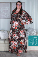 Adeline Floral Maxi, Black