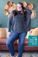 Heathered Dolman Sweater, Charcoal