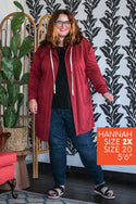 Curvig Hoodie Cardigan, Red