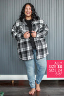 Fall Plaid Shacket, Black