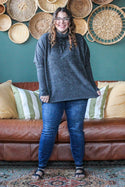 Heathered Dolman Sweater, Charcoal