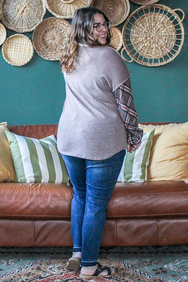 Holiday Plaid Top, Mauve