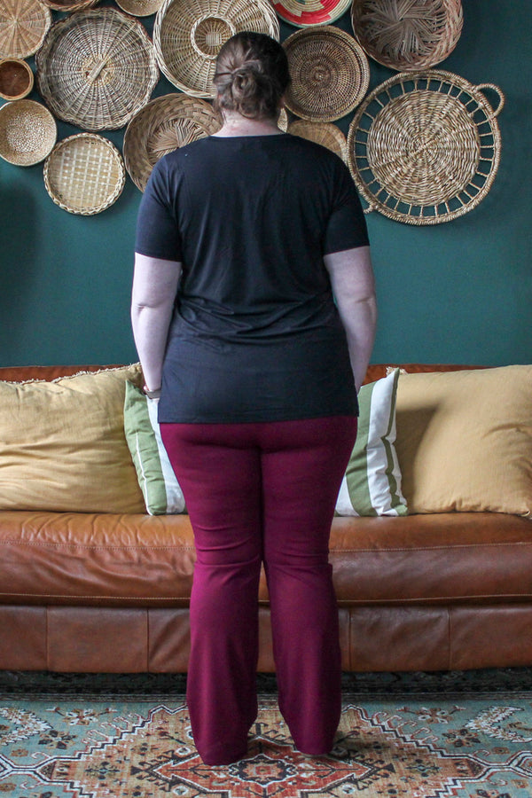 Curvy Comfy Work Pant, Wine