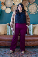 Curvy Comfy Work Pant, Wine