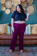 Curvy Comfy Work Pant, Wine