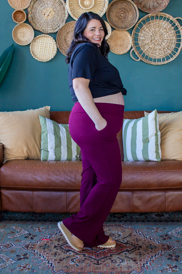 Curvy Comfy Work Pant, Wine