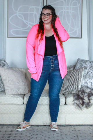 Basic Curvig Blazer, Neon Pink