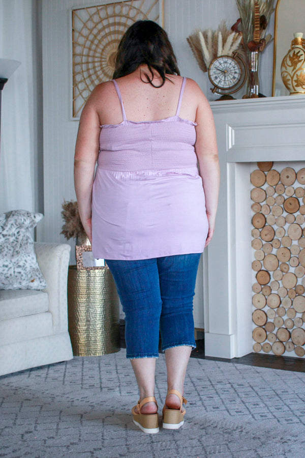 Basic Smocked Tank, Lavender