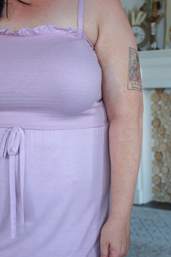 Basic Smocked Tank, Lavender