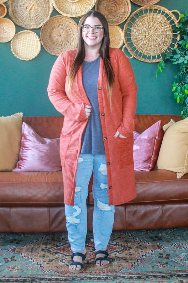 Autumn Layering Cardigan, Pumpkin Spice