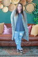 Autumn Layering Cardigan, Light Sage