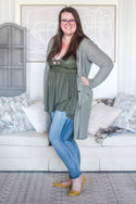 Autumn Layering Cardigan, Light Sage