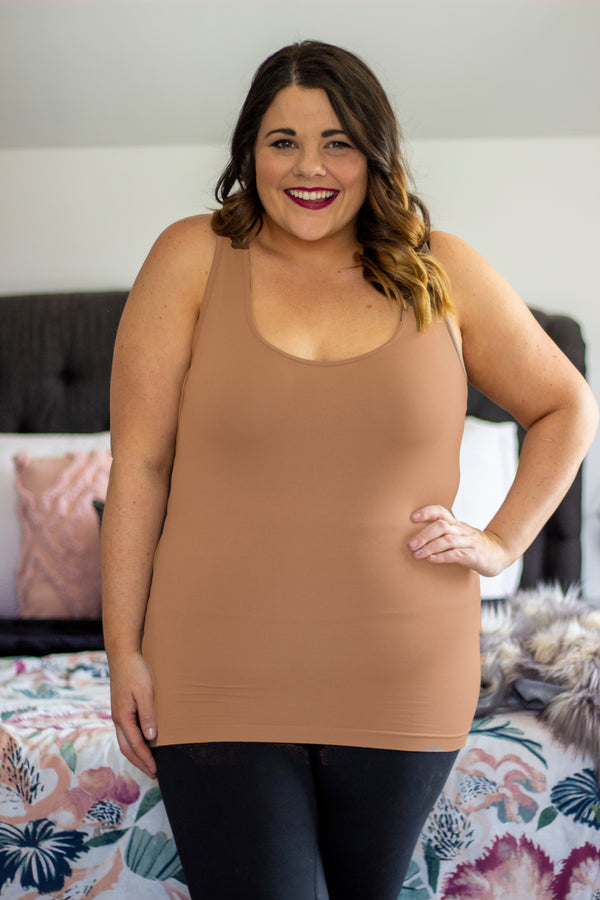 Basic Curvig Cami Tank, Camel