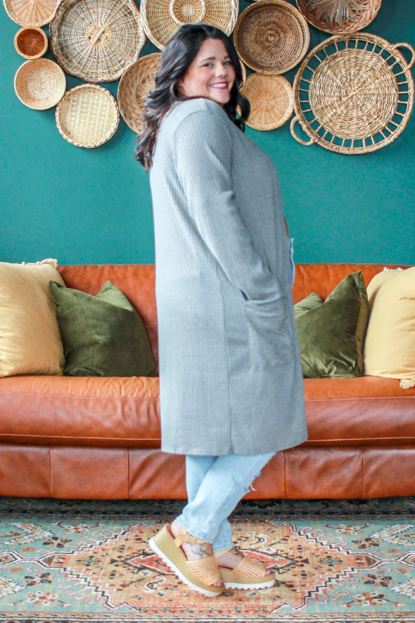 Autumn Layering Cardigan, Light Sage