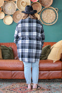 Fall Plaid Shacket, Black