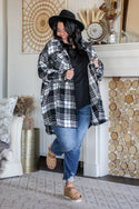 Fall Plaid Shacket, Black