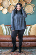 Heathered Dolman Sweater, Charcoal