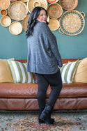 Heathered Dolman Sweater, Charcoal