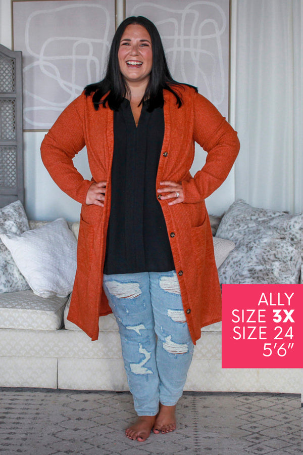 Autumn Layering Cardigan, Pumpkin Spice